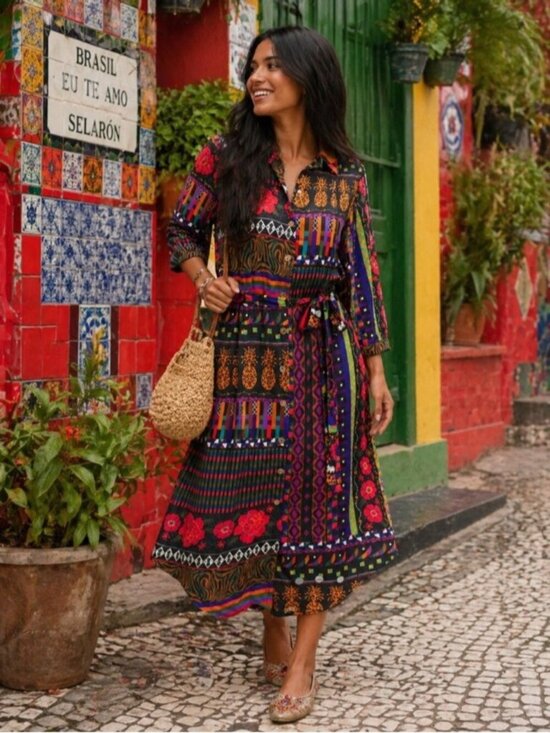 FARM Rio Dresses & Skirts - Farm Rio for Anthropologie Ciela Midi Shirtdress - Small, runs BIG!